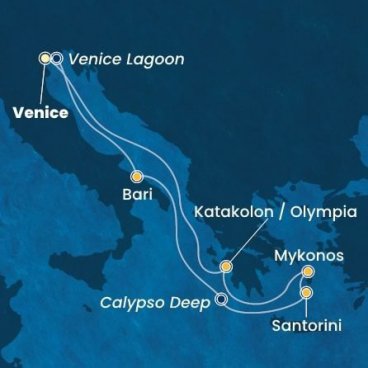 Přes Jadran do Řecka na Costa Deliziosa, plavba s českým průvodcem
