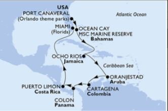 MSC Divina - Velký okruh Karibikem se zastávkou v Kostarice