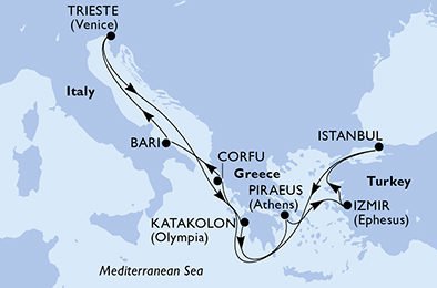 Po Jaderském moři do Istanbulu na MSC Fantasia, plavba s českým průvodcem