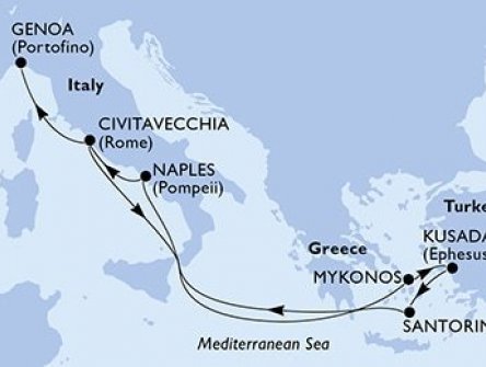 Itálie, Řecko, Turecko z Civitavecchia na lodi MSC Divina, plavba s bonusem