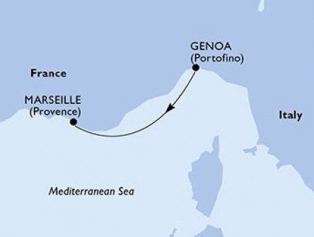 Itálie, Francie z Janova na lodi MSC Divina