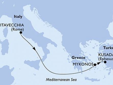Itálie, Řecko, Turecko z Civitavecchia na lodi MSC Divina