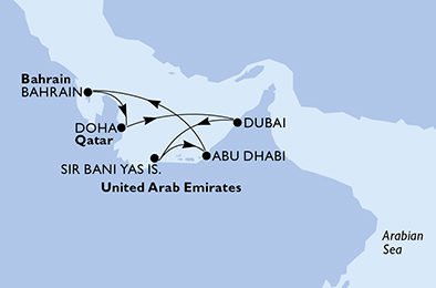 Z Dubaje po Emirátech na MSC World Europa, plavba s českým průvodcem